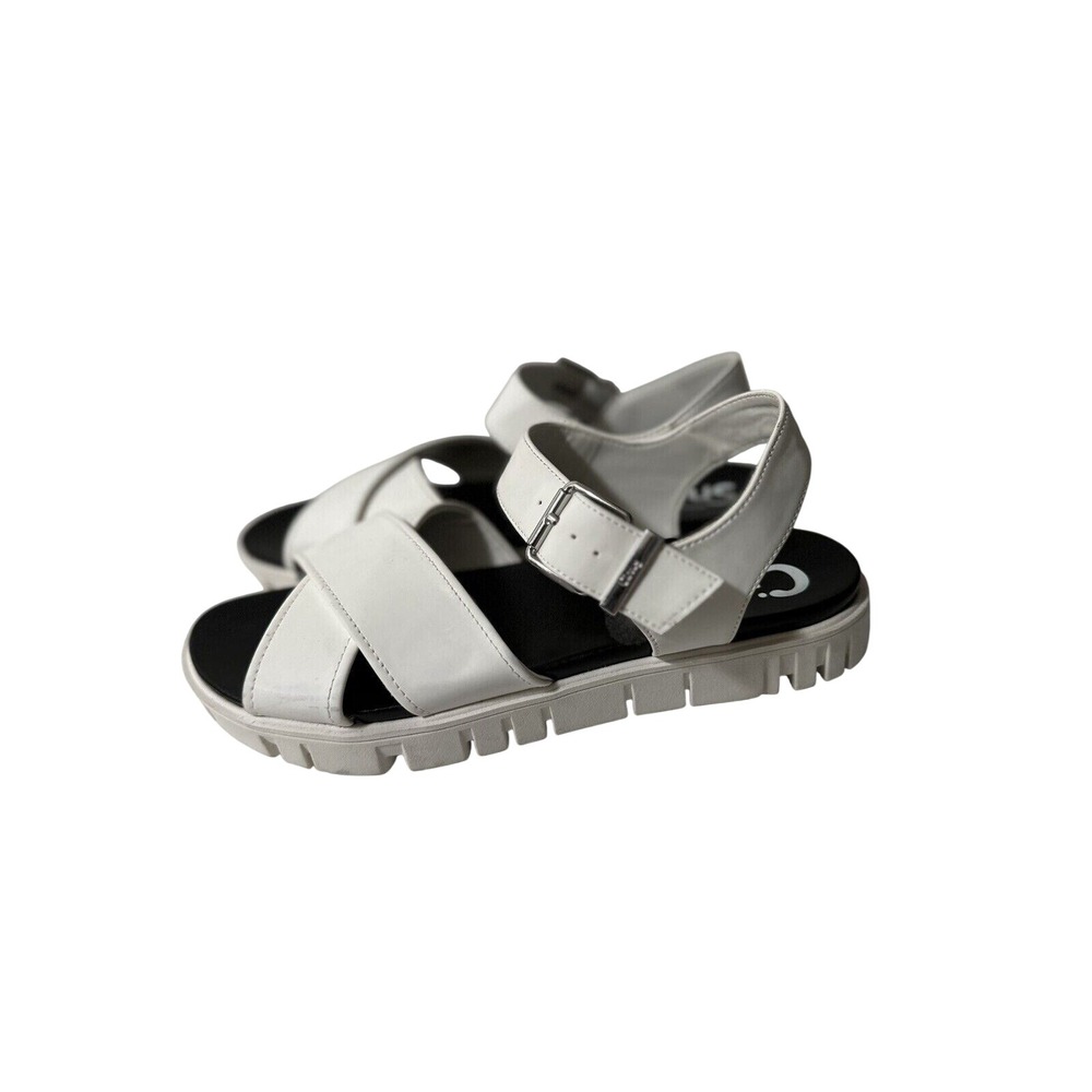 Circus by Sam Edelman Sandals Womens 9 White Cross Strap Platform Lug Sole